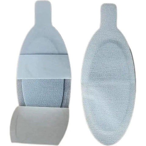 Premium Disposable Laser And Ipl Led Eye Shields Pro Grade Cosmetics Safety Pads Od7 Uv Blocking Heavy Duty Spa Facial Treatments 50 Pairs Black straight eye shields in two views, padded design for client protection.