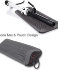 Heat Resistant Hair Tools Mat And Pouch Silicone Heat Mat And Holder For Curling Irons And Flat Irons Portable Travel Case Cover