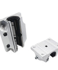 Pro Grade TBR Linear Slide Bearings For Heavy Duty Equipment Featuring Rock Solid Flange Blocks That Lock Shafts Tight For High Performance Without Wear Over Time Versus Cheap Parts That Break Easily Under Load At The Job Site, aluminum blocks