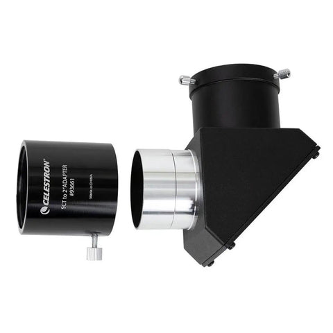 SCT to 2 Inch Adapter for Schmidt-Cassegrain and Maksutov-Cassegrain Telescopes, shown with eyepiece connection, black finish.
