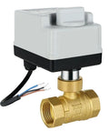 Heavy Duty DN20 Brass Ball Valve Paired With A Knockout 3 Wire Motorized Actuator For Seamless AC220V Control and No Sweat Manual Override.