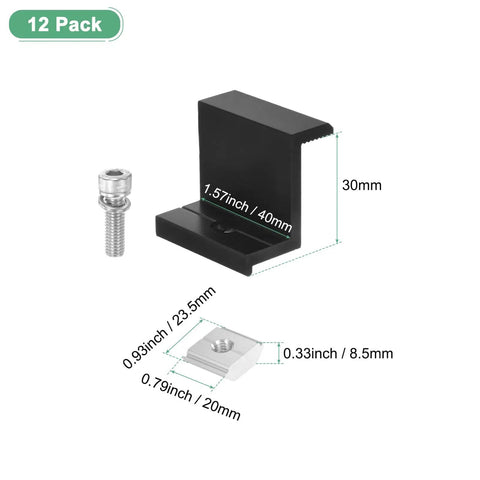 Kickass 12 Pack Solar Panel Z Clips Built Damn Tough With Corrosion Free Anodized Aluminum For Roof Boat Rv And Off Grid Projects No Sweat Install holds 1.57x1.57 inch z clips with bolts.