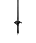 Lightweight Aluminum Backcountry Ski Poles With Adjustable 100-135 Cm, Speed Lock 2 Plus Locking, tip and basket detail, black color.