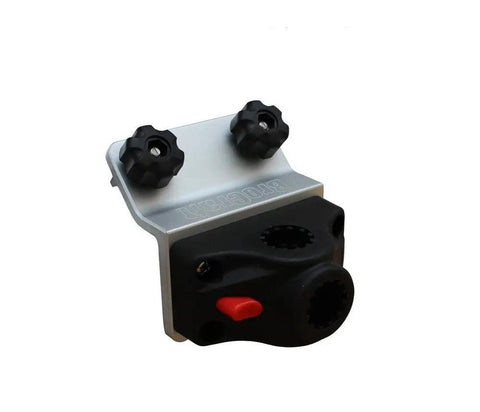Power Lock 45 Degree Track Rod Holder For Lund Sport Track G3 Crestliner SureMount War Eagle Excel Boats - Marine Grade Aluminum, CNC Processed Nylon Lock, Durable, Easy Install, Fits Most Bow Gunnel Track Systems, angled aluminum rod holder with black nylon lock