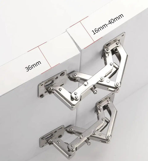 170 Degree Soft Close Cabinet Hinges With Adjustable Lazy Susan for corner cabinets, shown installed on cabinet edge, dimensions visible.