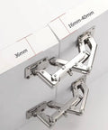 Hidden Soft Close Cabinet Hinges 130 To 170 Degree Adjustable Concealed Surface Mount Frameless Hinges detailed installation view