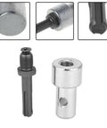 Beefy Steel Round Shank Adapter With Two Slots For Easy Swap Between Electric Drills And Earth Augers Durable Drill Accessory