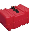 Red 12 Gallon Portable Fuel Tank With 12 Inch Tall Profile, 45 Liter Capacity, Two Stage Self Venting Cap, One Piece Design