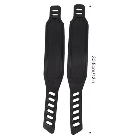Adjustable Universal Pedal Straps With Durable Plastic Toe Clips For Exercise Bikes, 12-inch length, home gym accessory, black
