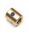 Workhorse Grade Carbon Steel Bronze Sleeve Bearing 3mm Bore 5mm OD 5mm Length Oil Free Bushing showing bronze body and hole.