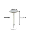 Heavy Duty Flat Head Upholstery Tacks For Furniture Repair And Craft Rooms Packs Two Hundred Silver Iron Thumb Pins measuring 11mm diameter.