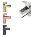 Two Pack Cabinet Shelf Clips Set Two Piece Hardware Bracket Wall Mount Frameless Glass Door Clamp in various finishes