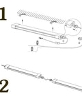 Installation diagram for Two Pack Linkable LED Shop Lights 2ft And 4ft Waterproof Tubes 5000K Under Cabinet Lighting 18W Each Bright 1800 Lumens.