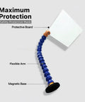 Magnetic Base Safety Guard with 8x6 Polycarbonate Shield and 15-Inch Reach Hose Arm for Lathes, Mills and Drill Presses