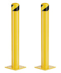 Heavy Duty Steel Safety Bollard Posts 36 Inches Tall 4 5 Inch Diameter Yellow Powder Coated with black marking