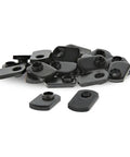 Pile of black zinc coated steel Economy Five Sixteenth Eighteen Offset Threaded Slide In T Nut For Fifteen Series Aluminum Extrusion.
