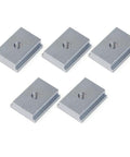 5 Pack Heavy Duty M6 Aluminum T Slot Nuts For Table Saw Sliders And T Track Runner Clamps Perfect Sled System Fitment Grey, showing five grey aluminum locknuts.