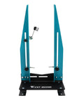 Front view of Dual 360 Degree Wheel Truing Stand for MTB and Road Bikes, made of durable high carbon steel, precise alignment tool.