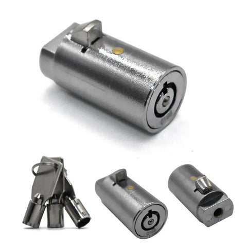 Vending Machine Lock Keyed Alike for Coke, Snack, and Soda Machines With 3 Keys Included, Zinc Alloy Chrome Finish shown