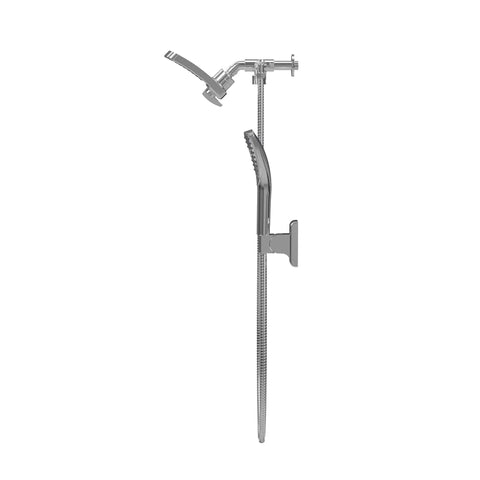 PowerShot Shower System With Air-Infused Curved 8 Inch Multi-Pattern Showerhead And 3 Function Hand Shower, Brushed Nickel Finish