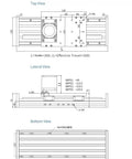 Technical drawing of Pro Grade High Precision Ball Screw Linear Drive Module with gear rack for XYZ gantry setup, showing dimensions.