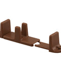 Heavy Duty Dark Brown Bypass Door Guide One Inch Tall with Fully Adjustable Bottom Mount for smooth sliding doors.