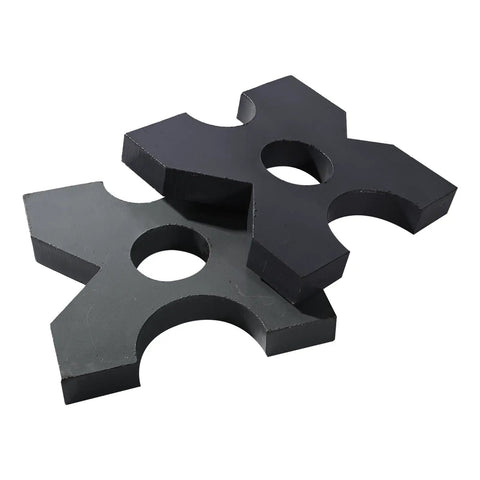 Beefed Up Arbor Press Plate Set, 2 Pack for 20 Ton and 32 Ton H Frame Presses, 1 Inch Thick, 7 by 7 Inch Base Plates with 4 Notches