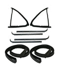 Ford F-150 1987 1991 full size pickup 8 piece front door window glass seal weatherstrip kit shown in pieces