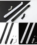 Hidden Flip Up Cabinet Door Rail Set 9.5 Inch Track Hardware in black and white, screws and brackets included, for smooth sliding.