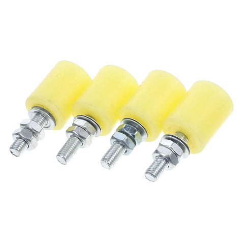 Front view of Heavy Duty Sliding Gate Guide Rollers Set Nylon Gate Wheels For Smooth Quiet Operation 4 Pcs for doors and fences.