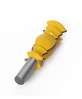 Premium Crown Molding Router Bit For Woodworking Pros With 12mm Or Half Inch Shank, yellow milling tool for intricate wood carving.