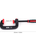 One Hand Quick Release G Clamp And C Clamp Heavy Duty Woodworking Holding Tool With Movable Jaw And Soft Grip For No Fuss DIY Carpentry Projects And Workshop Use 3 Inch Opening 75mm, 75mm black-red clamp