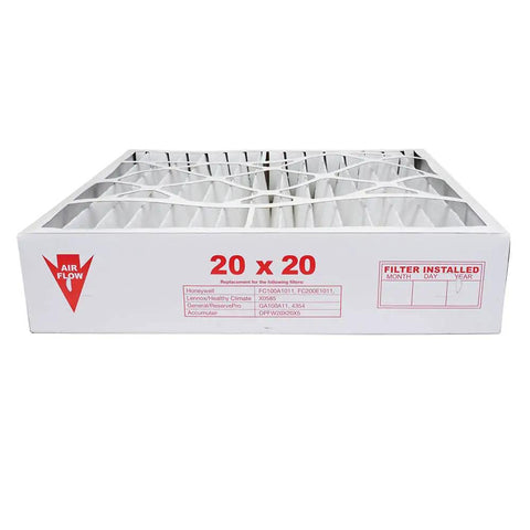 MERV 8 Furnace Filter 20x20x5 Replacement For Honeywell FC100A1011 FC200E1011 CF200A1024 shown in packaging front view