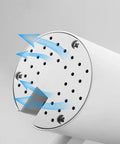 Close-up view of DJVHSRI Recessed Lighting Housing Trim Kits, showcasing ventilation holes on aluminum ceiling downlight.