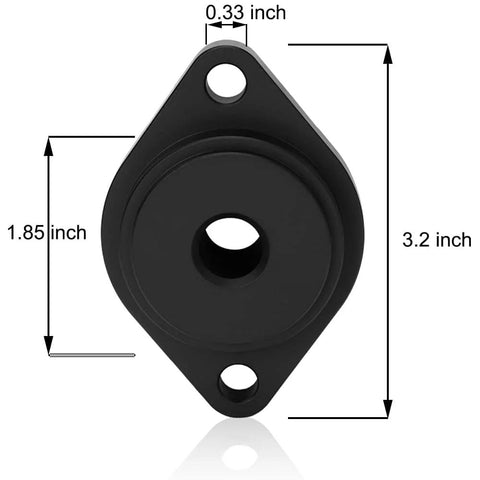 Moker exhaust gasket seal installer tool, black metal, oval mounting plate with two mounting holes and central bore