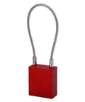 Beefy Red Aluminum Cable Padlock with 85mm Insulated Shackle Lockout Tagout Kit Industrial Grade Safety Padlock