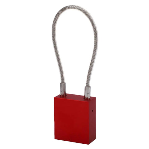 Beefy Red Aluminum Cable Padlock with 85mm Insulated Shackle Lockout Tagout Kit Industrial Grade Safety Padlock