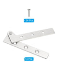 Rotating Pivot Door Hinges Set Four Pack 360 Degree Hidden Stainless Steel Hardware for Secret Doors and Bookcases