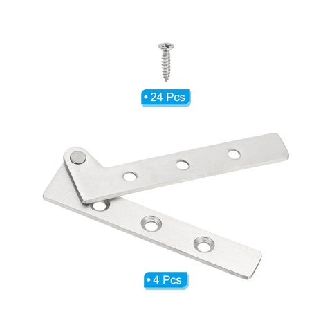 Rotating Pivot Door Hinges Set Four Pack 360 Degree Hidden Stainless Steel Hardware for Secret Doors and Bookcases