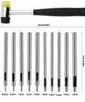 Leather Hole Punch Tool Set With 10 Round Punch Sizes From 0.5mm To 3.5mm And Double Head Plastic Rubber Hammer for various projects