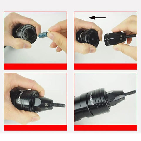 Adjusting the self-locking tips of the Straight Up Reliable Heavy Duty Adjustable Speed Pneumatic Rivet Nut Gun.
