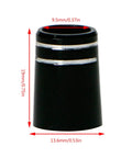 Pro Grade Replacement Black Plastic Golf Ferrules Set For 0.370 Parallel Tip Shafts, shown with dimensions 19x13.6x9.5mm