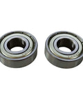 Solid Steel Ball Bearing Set For Jointer And Planer Repairs Fits Craftsman Models showing close-up view of two steel ball bearings.