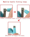 Step-by-step handle folding guide for Six Inch Die Cutting And Embossing Machine For Card Making And Scrapbooking, Diy Crafts, Beginner Friendly, Portable Home Craft Tool That Passes A5 Paper, Versatile Cut And Emboss In One Easy Setup.