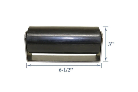 Pair Of 6 Inch Rubber Top Guide Gate Rollers For Sliding Gates, Heavy Duty Wheels In Black, Weld On For Smooth Operation