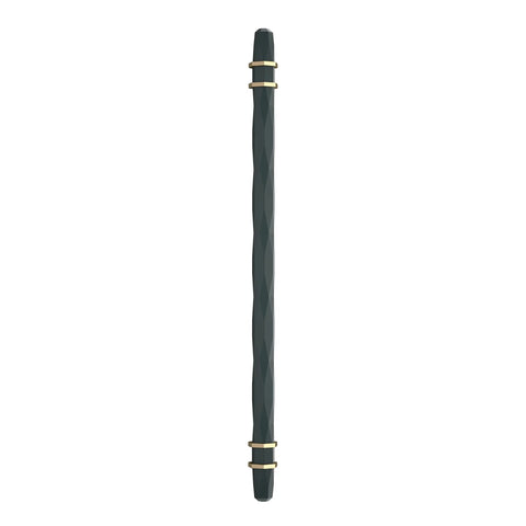 Contemporary Cabinet Pull In Black Bronze And Golden Champagne Finish With Twelve And One Half Inch Overall Length And Ten And One Sixteenth Inch Center