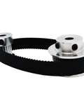 Cool 2:1 Timing Pulley Kit With 16 Tooth And 32 Gear Wheels Plus 6mm Belt Width Perfect For Smooth Machine Motion Control And High-Speed Projects Using Standard 2mm Pitch Gt2 Belts With Multi Bore Options, GT2 pulley kit with black 6mm belt