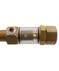 Pressure Washer Inlet Sediment Filter For Three Quarter Inch Garden Hose To One Half Inch MNPT Outlet Brass With Clear Cover