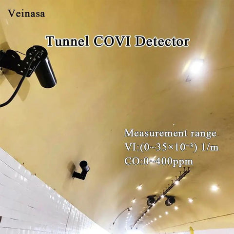 Hella Precise Wall Mounted Tunnel Visibility Co Detector Killer Smoke Density Sensor With Six Meter Optical Path installed in tunnel.
