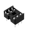 DIP IC Socket Adapter 2.54mm Pitch Two Row 6 Pins Soldering Ready 10 Pack, 7.6mm Row Spacing, Durable Plastic Metal Construction